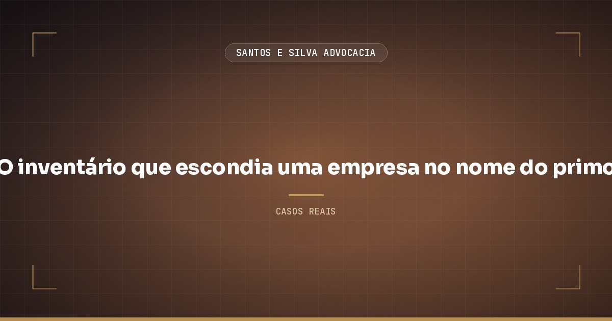 O inventário que escondia uma empresa no nome do primo